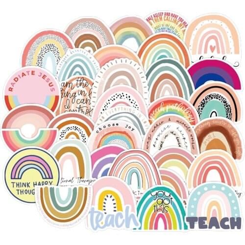 50Pcs/Pack Rainbow Veins Fashion Graffiti Stickers For Motorcycle Luggage Skateboard Cartoon Waterproof Children Toy Decals