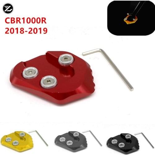 Motorcycle CNC Side Stand Pad Enlargement Plate Kickstand Extension Pad for honda CBR1000R 2018 2019 cbr 1000r