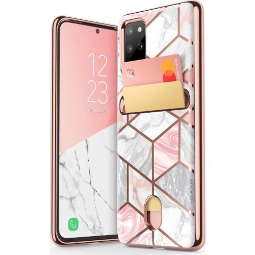 For Samsung Galaxy S20 Plus Case/S20 Plus 5G Case (2020 Release) i-Blason Cosmo Wallet Slim Designer Marble Card Holder Cover