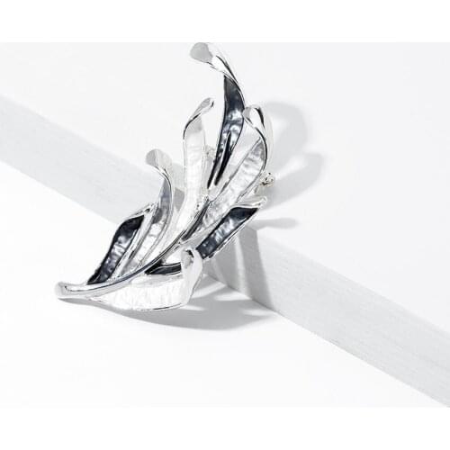 Cring Coco New Design Leaf Brooches Pins Womens Fashion Alloy Metal Plant Brooch Pin Jewelry Coat for Women 2020 Gift Brosche