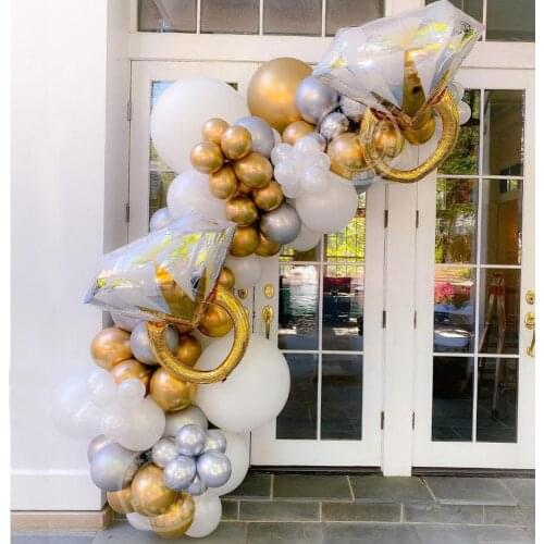 77pcs White Gold Balloon Garland Arch Kit Propose Marriage Ceremony Background supply Valentines Day Wedding Party Decortions