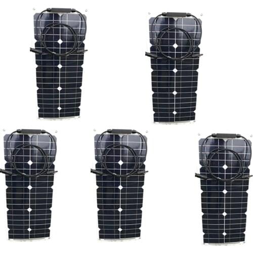 Flexible Panel Solar 12v 25w 5 PCs Solar Panels 125w 220v Solar Battery Charger Off Grid Caravan Car Camping Motorhome RV Boat