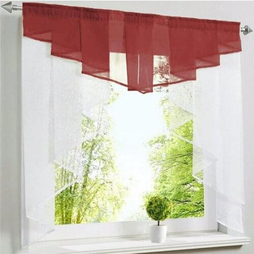 2019 Hot Sale New Cortinas Dormitorio Multicolor Tulle Curtains For The Kitchen Coffee Pelmet Bedroom Sheer Valance Treatments