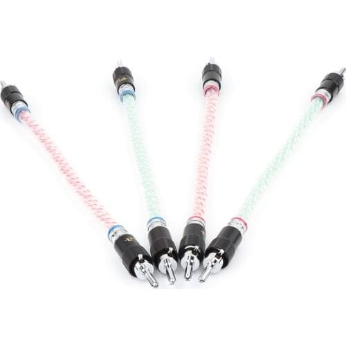 Hi-End audio Valhalla Speaker Jumper Link 7N Sliver Plated HiFi Audio Cable For Speakers 4* 20cm Length,Rhodium Plated A