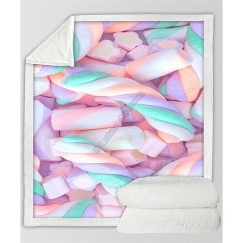 Plstar Cosmos Cotton Candy Fleece Blanket 3D print Sherpa Blanket on Bed Home Textiles Dreamlike
