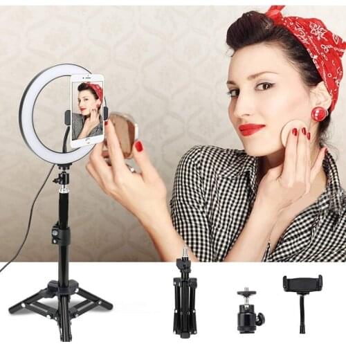Selfie Ring Light Photography Led Rim Of Lamp With Mobile Holder Support Tripod Stand Ringlight Youtube Makeup Light Tripod HWC