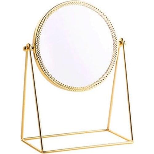 Creative Retro Metal lace glass mirror bedroom Dressing table Makeup mirror Desktop decoration Home Decorations