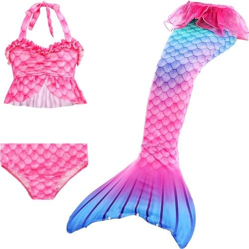 New Swimmable Mermaid Tail Girls Swimming Bating Suit Mermaid Costume Swimsuit can add Monofin Fin Split Swimwear