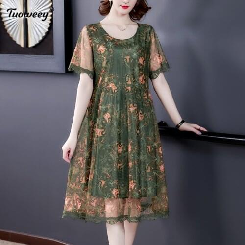 Fashion Floral Print Draped knee length Dress Women 2021 Summer style O Neck short Sleeve Female Dresses Vestido Feminino