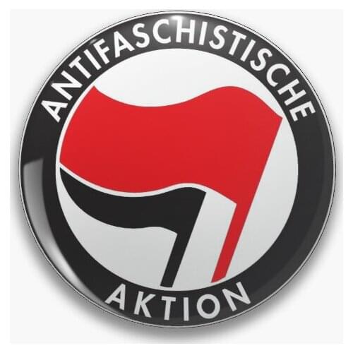 Antifa Antifaschistische Aktion Flag Soft Button Pin Lover Funny Cute Brooch Hat Collar Cartoon Clothes Jewelry Women Gift