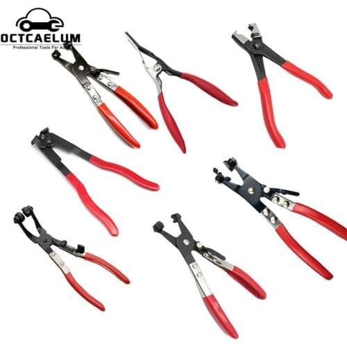 Auto Hose Clamp Plier Set Car Angled Clip Plier Tube Bundle Removal Repair Tool Heavy-Duty Cable-Type Flexible Wire Pliers
