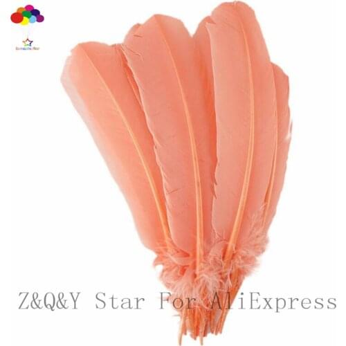 Natural 25-30CM turkey nest forest feather dyed watermelon red DIY craft jewelry decoration accessories