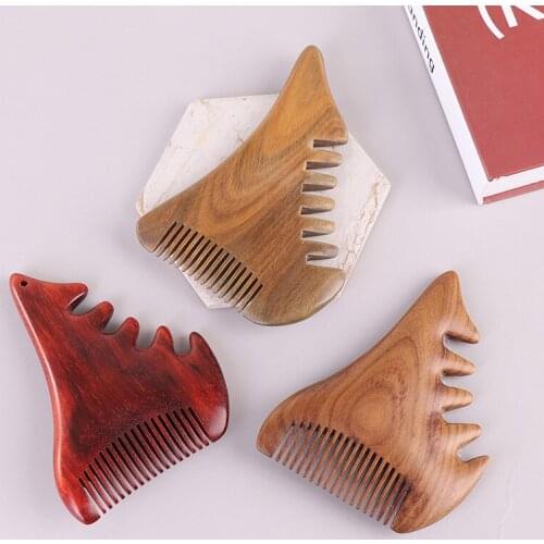 New Wood Comb Guasha Comb Wide Tooth Hair Comb,Spa Acupuncture Therapy Stimulation Points Face Arms Foot Care