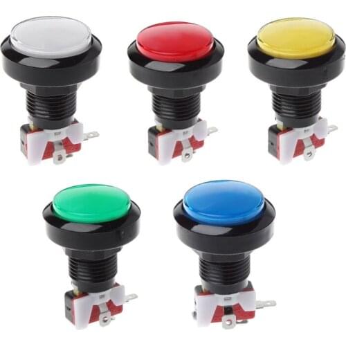 OOTDTY New 45mm Push Arcade Button 12V Power LED Lit Round Micro Switch Vending Machine Arcade Button