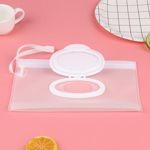 Portable Light Weight Cartoon Baby Kids Wet Wipes Clutch Carrying Bag Wet Paper Tissue Container Dispenser Snap-strap Pouch