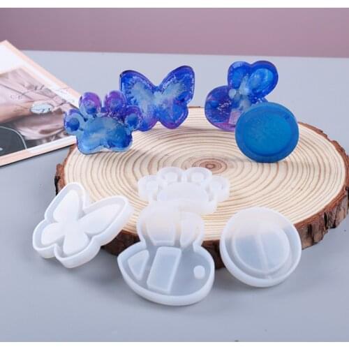 Transparent Silicone Mould Resin Decorative Craft DIY Butterfly Bee Round Quicksand Mold Epoxy Resin Molds For Jewelry Making