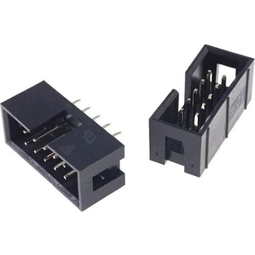 1000 Pcs Box header IDC Socket 2.54mm 2x5 Pin 10 P Straight Male square pin 0.64mm 2 rows space 2.54