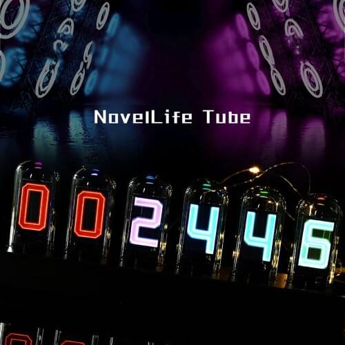 DIY Pseudo glow tube clock creative retro IPS RGB 6-Bit LED digital gift decoration