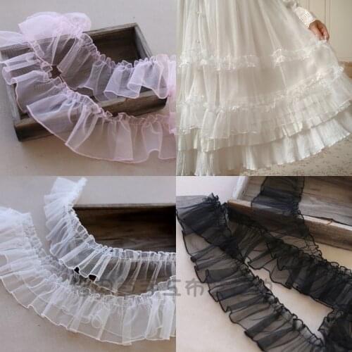 10cm X 100cm Mesh Pleated Lace Handmade DIY Dress Decorative Clothing Accessories Skirt Hem Yarn Edge
