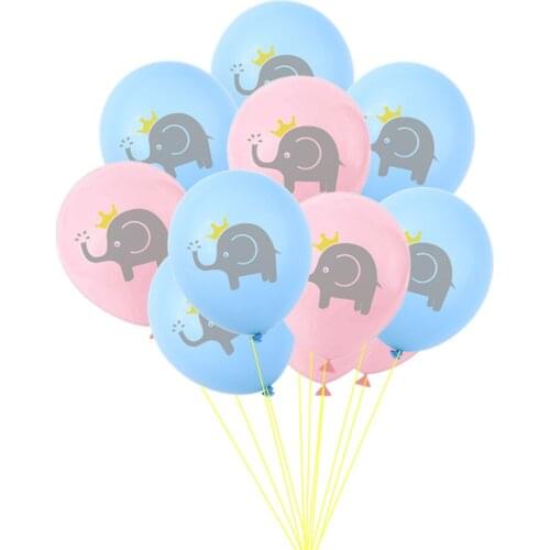 12 inch cartoon baby elephant balloons birthday boy or girl theme gender reveal birthday party decoration