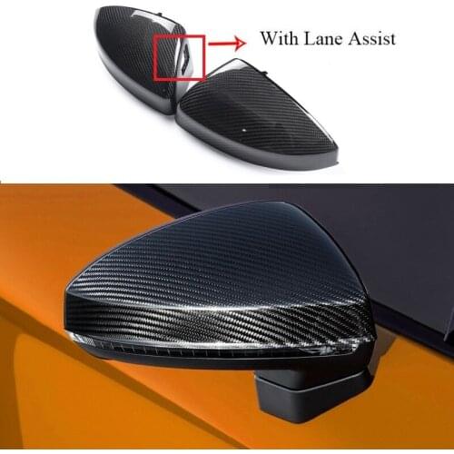 Replacement Carbon Fiber Rear View Mirror Cover Caps Fit For Audi TT TTS R8 2016-2020 With &Without Lane Assist
