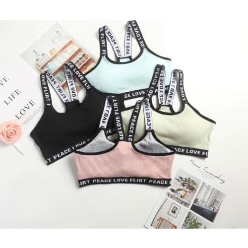 Girls bras girl clothing puberty girls training bra thread cotton camisole for girls underwears