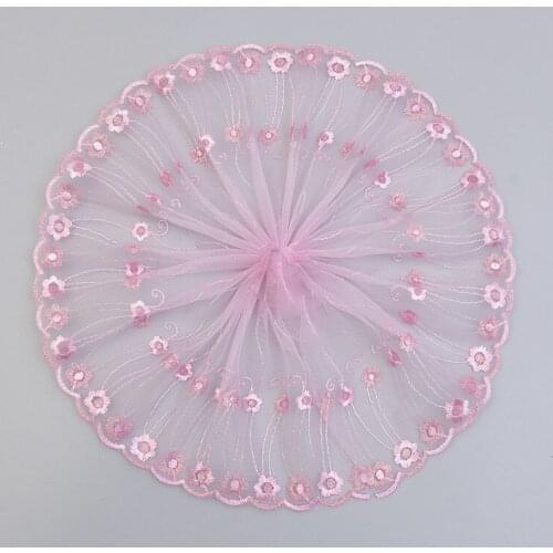 1Yards Embroidery Lace Fabric Trim Blue Rose Red Orange Lace 23cm Ribbon Sewing Accessories Trimmings Guipure Craft dentelle QL1