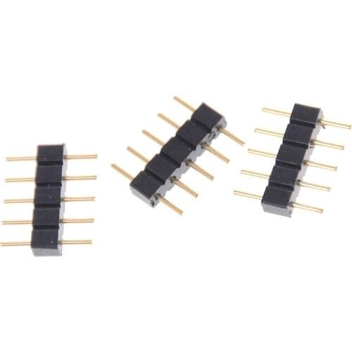 10pcs/lot 5 Pin Needle RGBW LED Connector Male Double DIY Small Part For 3528 5050 RGBW RGBWW LED Strip Light Tape Lamp