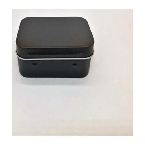 200pcs/lot Plain black and white tin box 9.5cmx6cmx2.1cm Rectangle tea candy business card usb storage box case