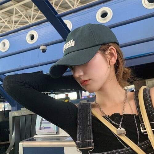 2021 New Baseball Cap Female Personality Paste Alphabet Cap Without Makeup Sun Protection Cap