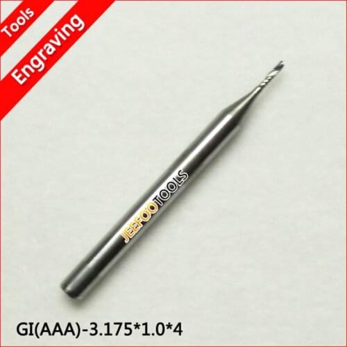 3.175*1.0*4mm Single Flute Cutters, Solid Carbide Cutting Tools, Engraving Carving MDF, PVC Board, Acrylic