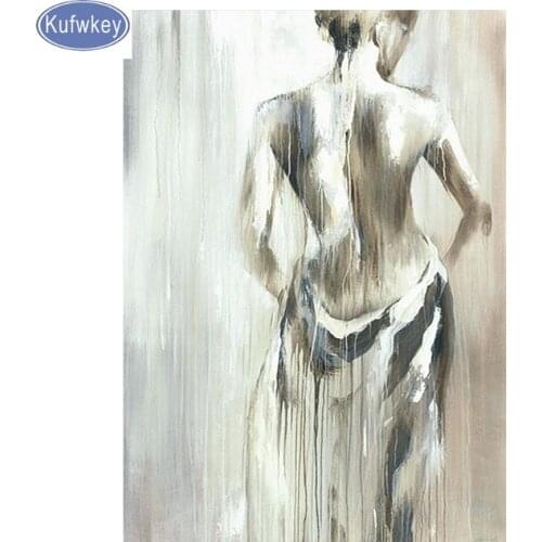 Full square diamond embroidery sale Black and White diamond painting cross stitch Abstract woman painting rhinestones Home decor