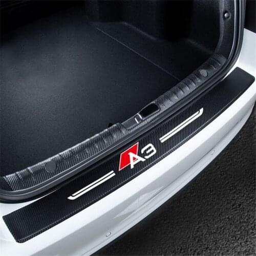 Car Trunk Rear Guard Bumper Carbon Fiber Protector Sticker For Audi A3 A4 Auto Protection Film Exterior Styling Accessories