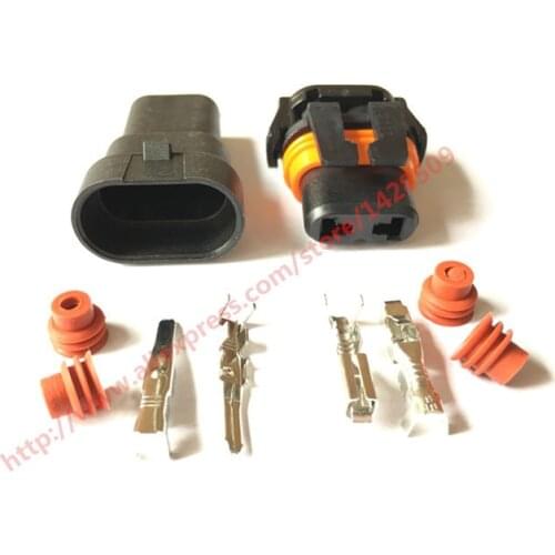 10 Set 2 Pin Female Male DJ9005 Auto Waterproof AC Power Wiring Harness Connector HID Cable Plug