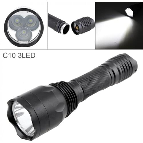 C10 3 LED XPG2 R51A Lamp Beads White Light Waterproof Shockproof Flashlight Support 18650 Battery for Lighting / Fishing
