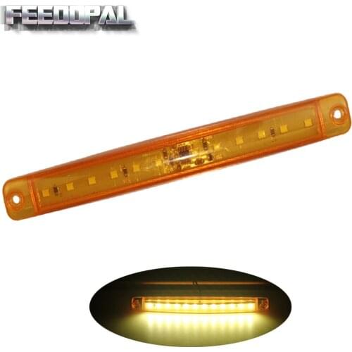FEEDOPAL 1× Amber 24V 12Led Flashing Strobe Lamp Indicator Signal Tail Side Marker Lights Emergency Grille Car Truck Trailer