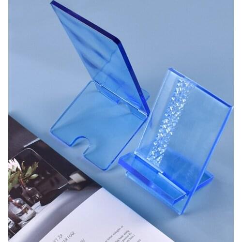 Crystal Epoxy Resin Mold Cellphone Bracket DIY Crafts Casting Tool Tablet Holder Mobile Phone Stand Silicone Mould 97QE