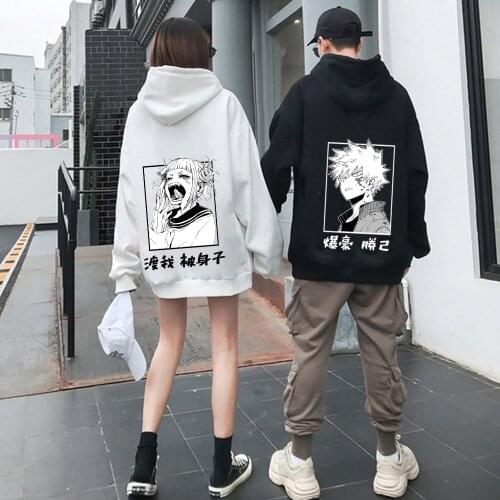Harajuku my hero academia Himiko Toga Hoodies Couple wear Japanese Anime Boku no Hero Academia Printed Mens Hoodie Streetwear