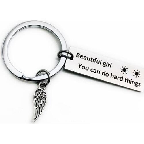 Beautiful Girl You Can Do Hard Things Inspirational Keychain Self Esteem Daughter Girls Graduation Gifts For Her Motivational