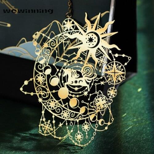 Cool Hollow Out Design The Mysterious Universe Creative Metal Bookmark Gift 95mm*73mm Free Shipping
