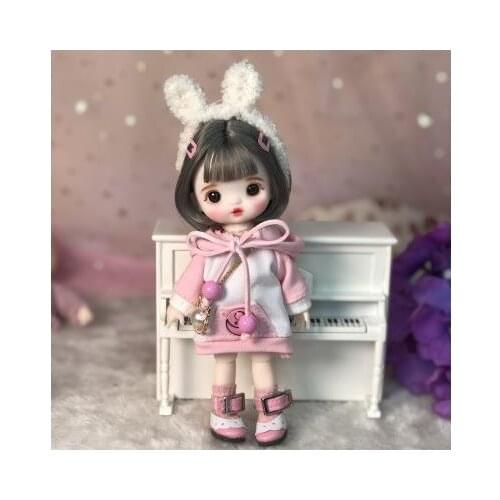 16cm Glass Eyes Blyth Doll Joint Body Fashion Girl Dolls Bjd Doll Full Set Jointed Doll Children Toys for Girl Birthday Gift