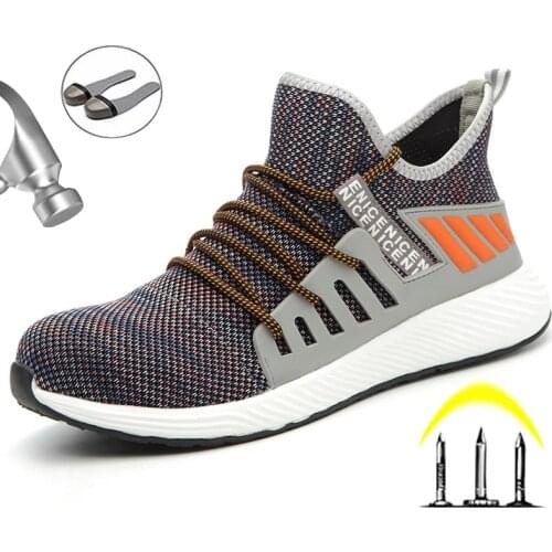 Lightweight Work Safety Shoes Steel Toe Cap Work Shoes Men Boots Construction Work Shoes Sneakers Men Security Shoes Male Boots