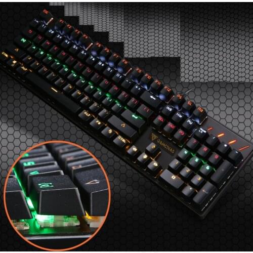 Mechanical K10 Colorful RGB Compact 104 Keys Gaming Keyboard + Mouse Combo USB Wired Tenkeyless Programming Macro Media Control
