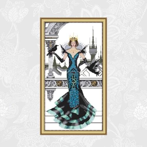 Raven Queen Patterns Cross Stitch Kits 11CT Printed Fabric 14CT Counted Canvas DIY Handmade Cross-stitch Embroidery Sets