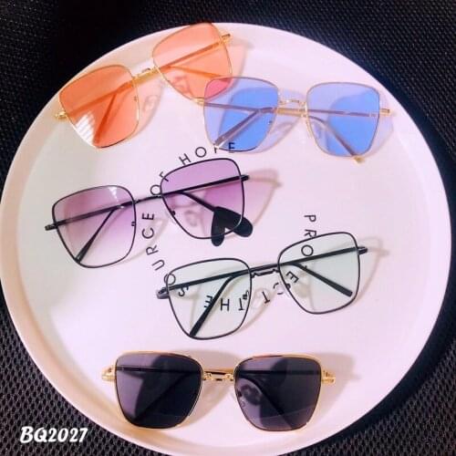 New fashion childrens Sunglasses square big frame baby street shot concave Sunglasses 2027 metal ocean glasses