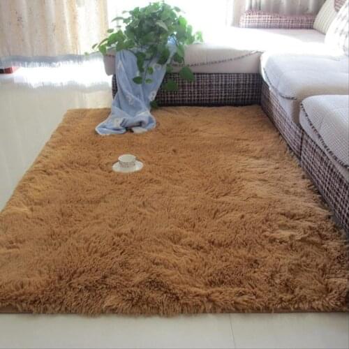 Solid Color Long Hair Carpet Shaggy Soft Area Rug Bedroom Living Room Anti Slip Kids Mat Plush Rug hallway carpet big size Mat