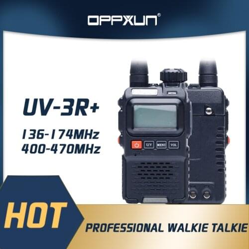 OPPXUN Walkie Talkie BaoFeng UV-3R Plus 3RPLUS Dual Band Portable Ham Two Way Radio PTT UV3R PRO Amatuer Handheld FM Transceiver