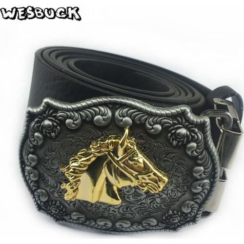 5 PCS MOQ WesBuck Brand Women Men Girl Boy horse head belt buckle