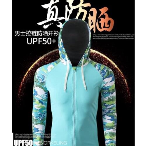SABOLAY Men Surf Clothing Sun Protection Clothing Zipper Lycra T-Shirt Jellyfish High Elastic Long Sleeved Tight Fitting Wetsuit