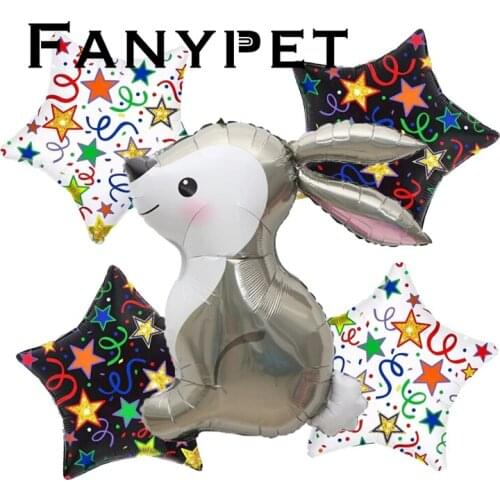 5pcs/set Rabbit Aluminum Balloons Jungle Safari Animal Cartoon Star Foil Ballon Kids Toys Baby Shower Birthday Party Decorations